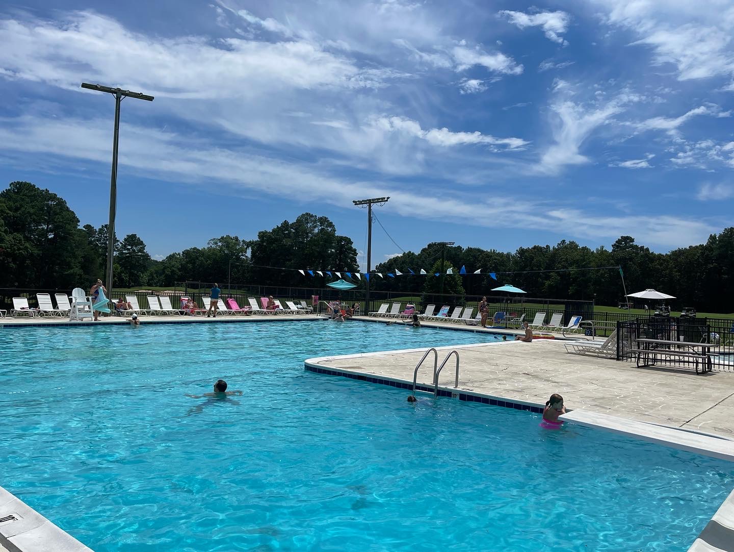 Swimmers in pool 