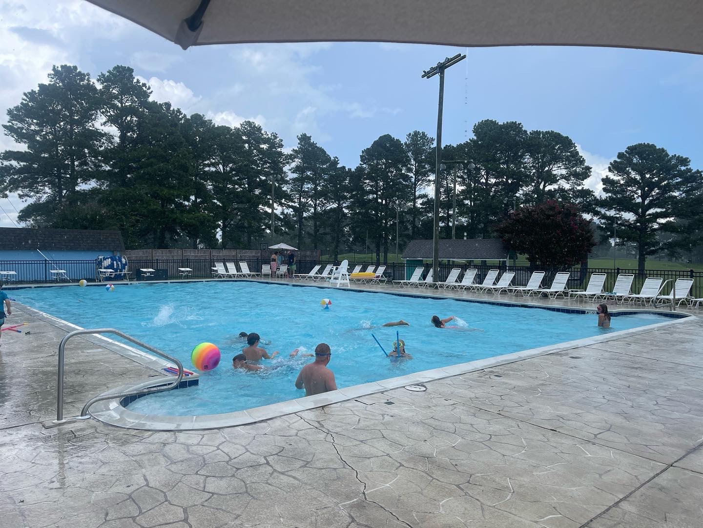 Swimmers in pool 