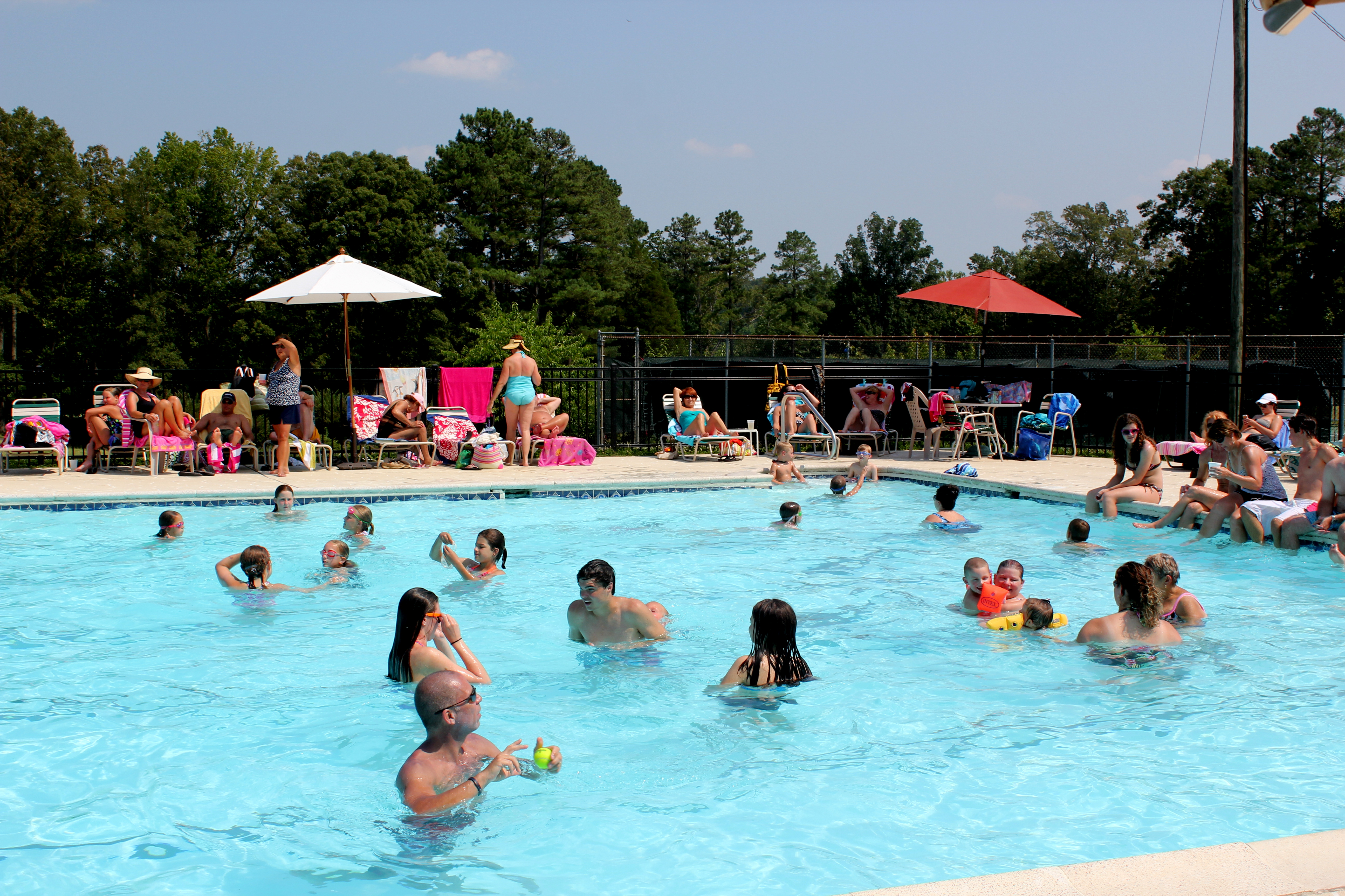 Swimmers in pool 